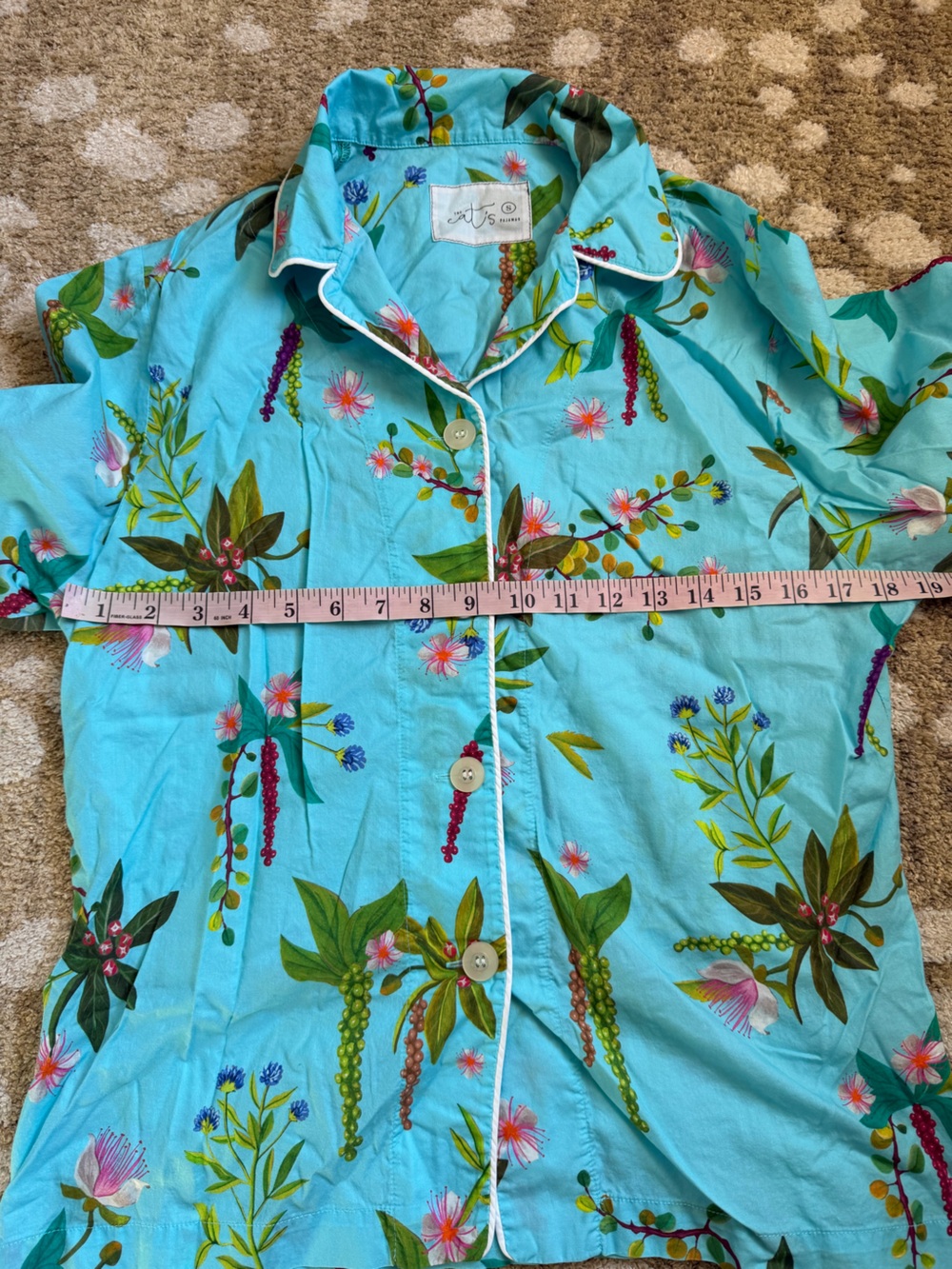 The Cat’s Pajama Set-Blue Botanical Small - Picture 4 of 10